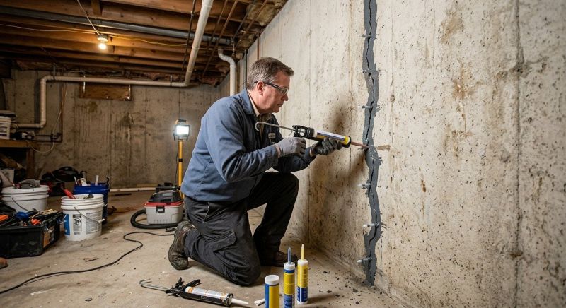 Basement Crack Repair in Madison, CT