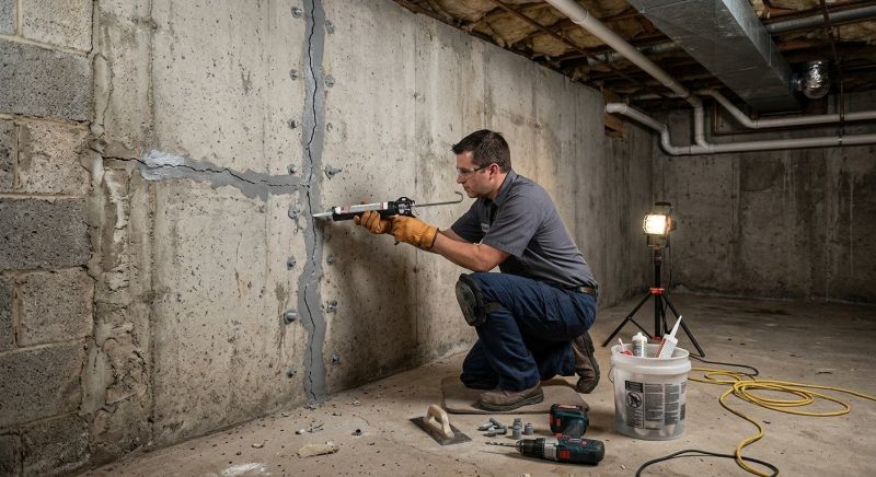 Basement Crack Repair in Madison, CT