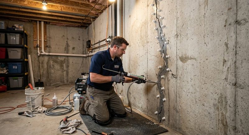 Basement Crack Repair in Madison, CT