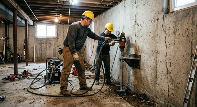 Basement Stabilization in Madison, CT