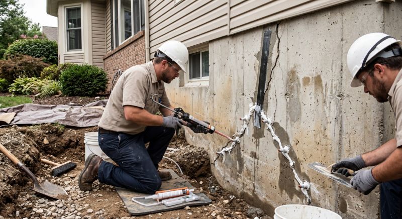 Foundation Crack Sealing in Madison, CT