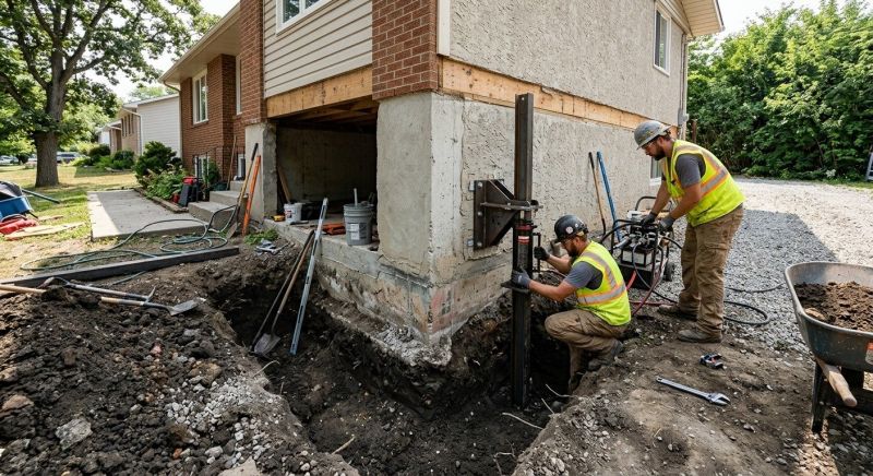 Foundation Pier Repair in Madison, CT