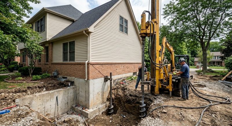 Helical Piers Installation in Madison, CT