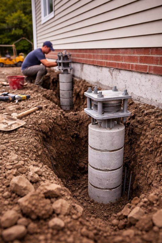 Helical Piers Installation in Madison, CT