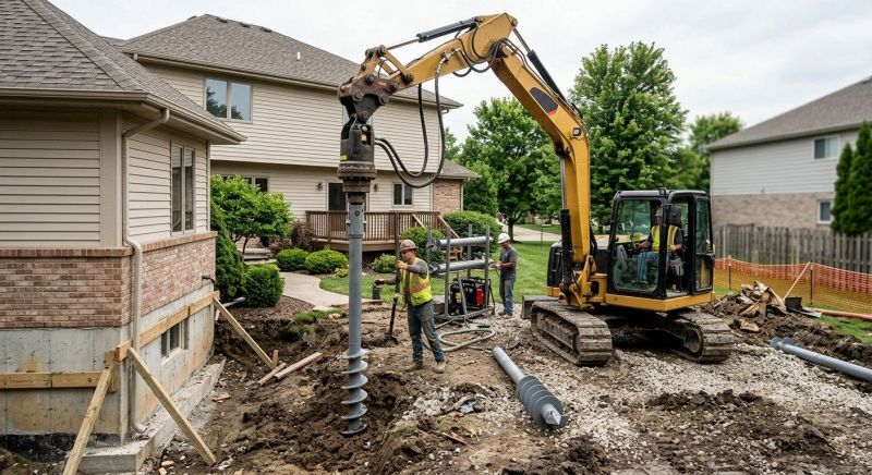 Helical Pile Installation in Madison, CT