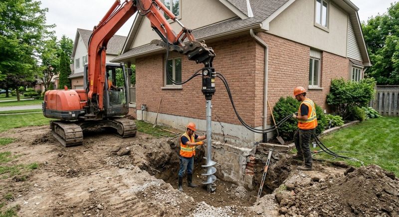 Helical Pile Installation in Madison, CT