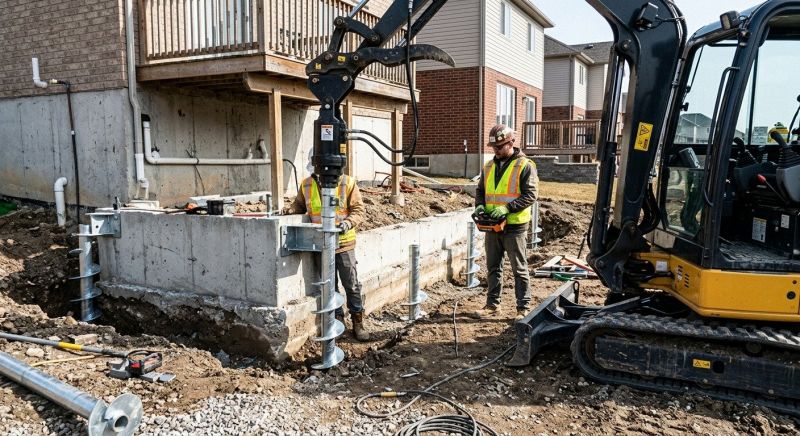 Helical Pile Installation in Madison, CT
