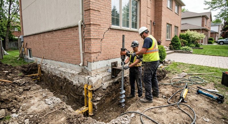 Sinking Foundation Repair in Durham, CT
