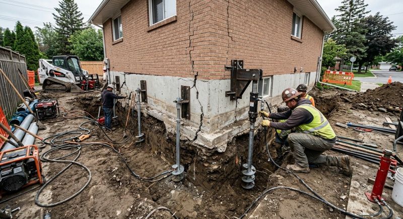 Sinking Foundation Repair in Guilford, CT