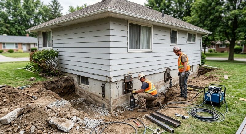 Sinking Foundation Repair in Hamden, CT