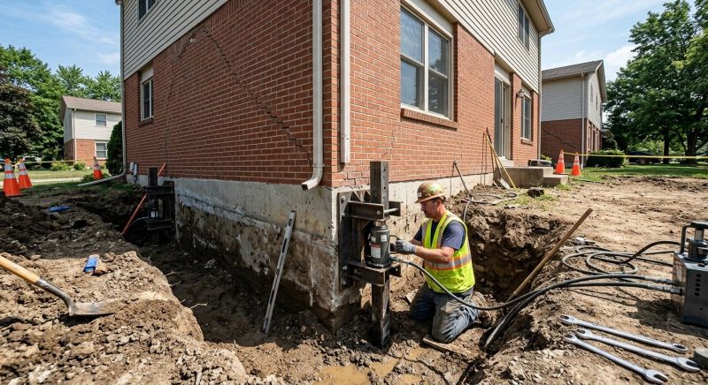 Sinking Foundation Repair in Madison, CT