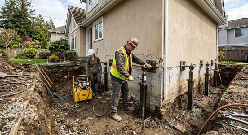 Sinking Foundation Repair in Meriden, CT