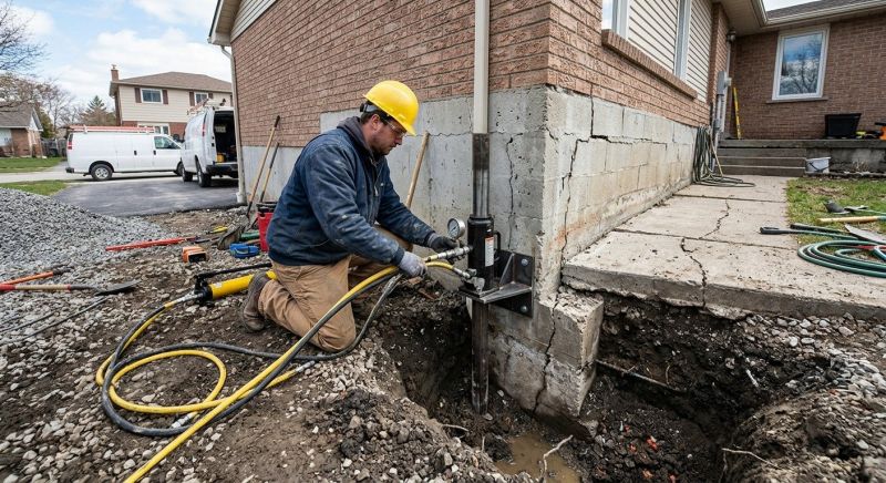Sinking Foundation Repair in North Branford, CT